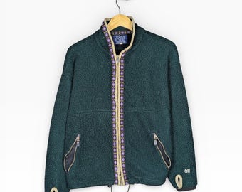 Vintage 90s Alf Sherpa Fleece Zip Deep Pile Jacket Medium Aztec Granola Gorpcore