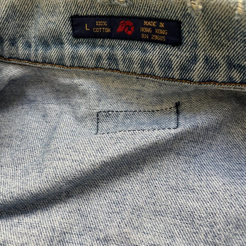 Vintage Pendleton Denim Trucker Jacket Mens Large Western Cowboy Distressed image 5