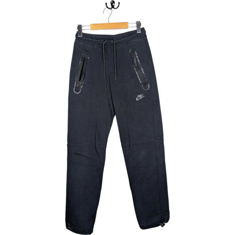 Nike Tech Fleece Style Joggers Black Cinch Cuff Sportswear Mens XS Streetwear image 1