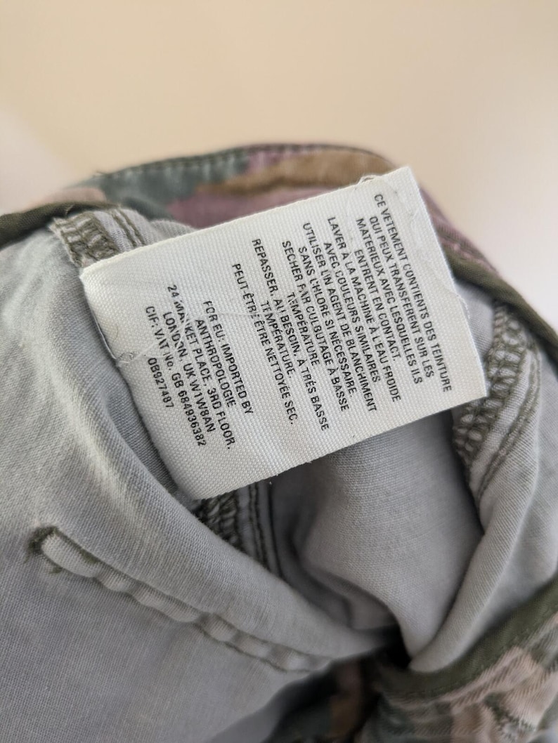 Anthropologie The Wanderer Camo Cargo Pants Slim Straight Utility 29 Green Capri Womens image 6