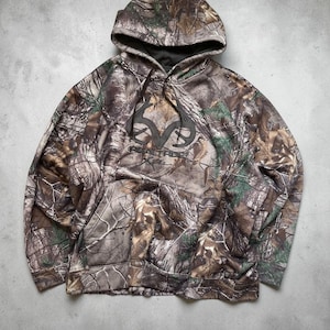 Realtree Camoflauge Pullover Hoodie Y2K Camo Gorpcore Jaktmodell Herr Storlek XXL