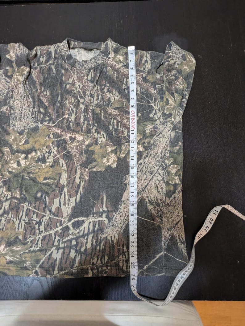 Camiseta vintage con bolsillo de camuflaje de roble musgoso Treeback Hardwoods Gorpcore, talla grande imagen 6