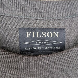 Filson Waffle Knit Thermal Crewneck Charcoal Mens Size XXL Made in Peru Pullover image 2