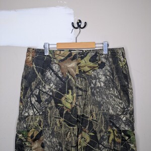 Vintage bemoste eiken camoflauge dubbele knie cargobroek maat 36 x 32 in Gorpcore afbeelding 4