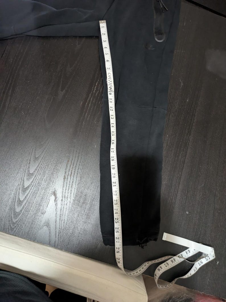 Nike Tech Fleece Style Joggers Black Cinch Cuff Sportswear Mens XS Streetwear image 8