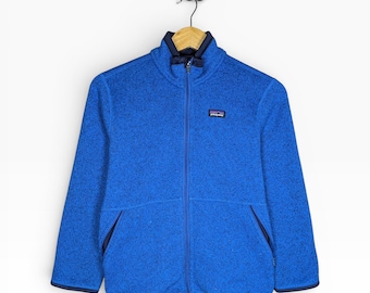 Polar con cremallera completa Blue Patagonia para niños, talla mediana Gorpcore Granola