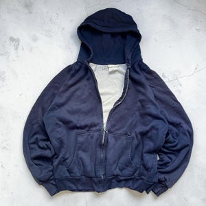 Vintage Navy Zip up Hoodie - Etsy