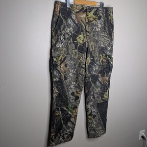 Vintage bemoste eiken camoflauge dubbele knie cargobroek maat 36 x 32 in Gorpcore afbeelding 5