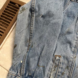Vintage Pendleton Denim Trucker Jacket Mens Large Western Cowboy Distressed image 8