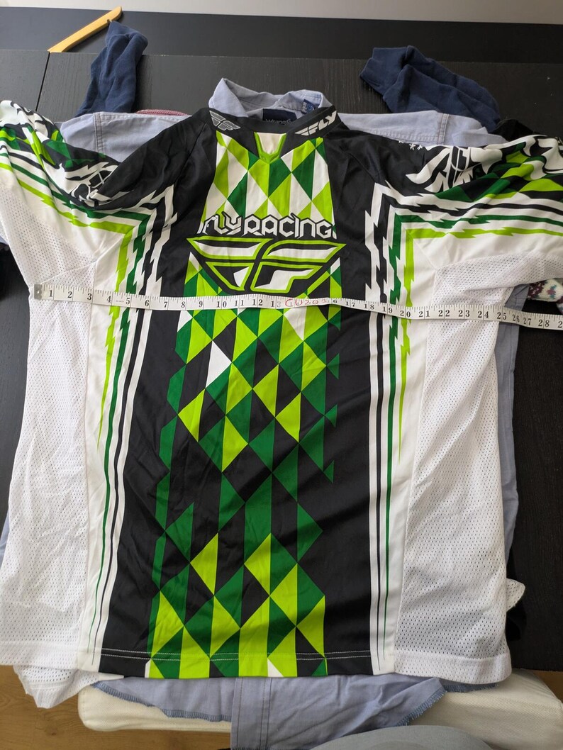 Y2K Motocross Racing Jersey Longsleeve Shirt Mens Size XXL Kinetic Fly Green image 6