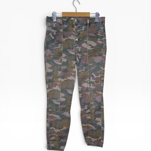 Anthropologie The Wanderer Camo Cargo Pants Slim Straight Utility 29 Green Capri Womens image 1