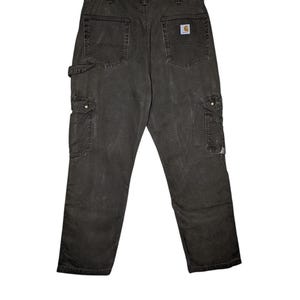 Gray Carhartt Double Knee Carpenter Pants Size 34 x 30 Vintage Western Workwear