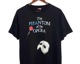 PHANTOM of the OPERA 80s ヴィンテージ tシャツ▲ Vintage 1980 Phantom Of The Opera tshirt White graphic