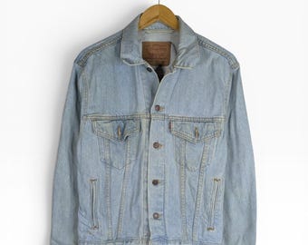 Vtg 80s Levi's 70507 0253 Black Acid Wash Denim Trucker Jacket