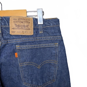 Vintage 90s Levi's 505 Orange Tab Denim Jeans Dark Wash 32x32.5in Western Ranchcore Cowboy Straight Cut