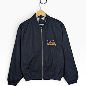 Giacca bomber da corsa vintage anni '90 Elliot Reese's da uomo, taglia M, con cerniera intera, nuova con etichette.