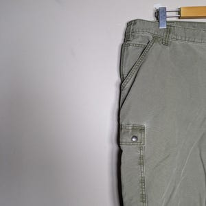 Mens Carhartt 100272 Relaxed Fit Canvas Cargo Work Pants Size 34x30 Green Rugged image 6