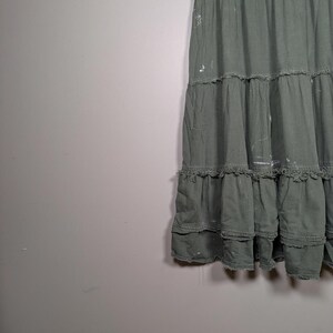 Free People Military Inspired Tiered Maxi Skirt Womens Small Green Pirate Booty image 2