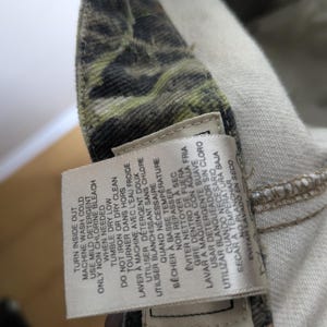 Vintage bemoste eiken camoflauge dubbele knie cargobroek maat 36 x 32 in Gorpcore afbeelding 3