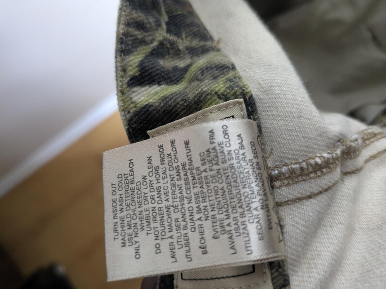Vintage bemoste eiken camoflauge dubbele knie cargobroek maat 36 x 32 in Gorpcore afbeelding 3
