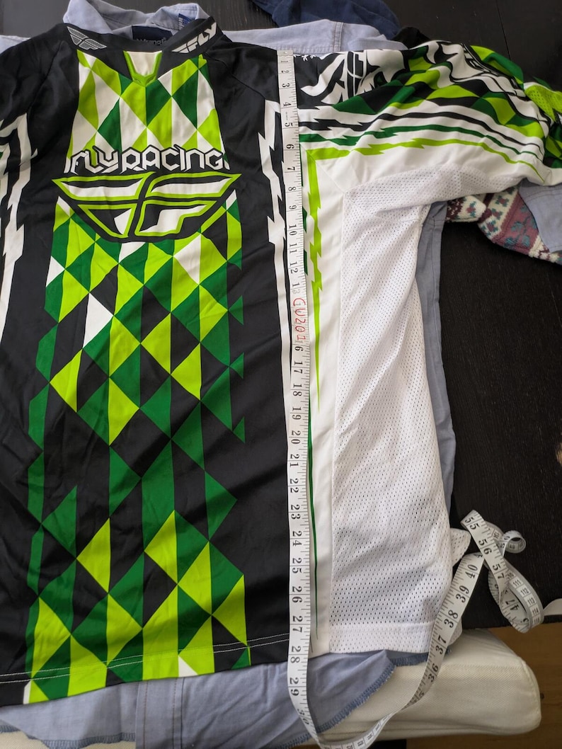 Y2K Motocross Racing Jersey Longsleeve Shirt Mens Size XXL Kinetic Fly Green image 7