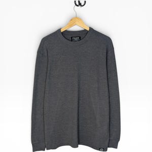 Filson Waffle Knit Thermal Crewneck Charcoal Mens Size XXL Made in Peru Pullover image 1