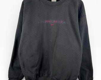 Sudadera Nike vintage de los 90 con cuello redondo y logo bordado "Just Do It" para hombre (talla mediana)