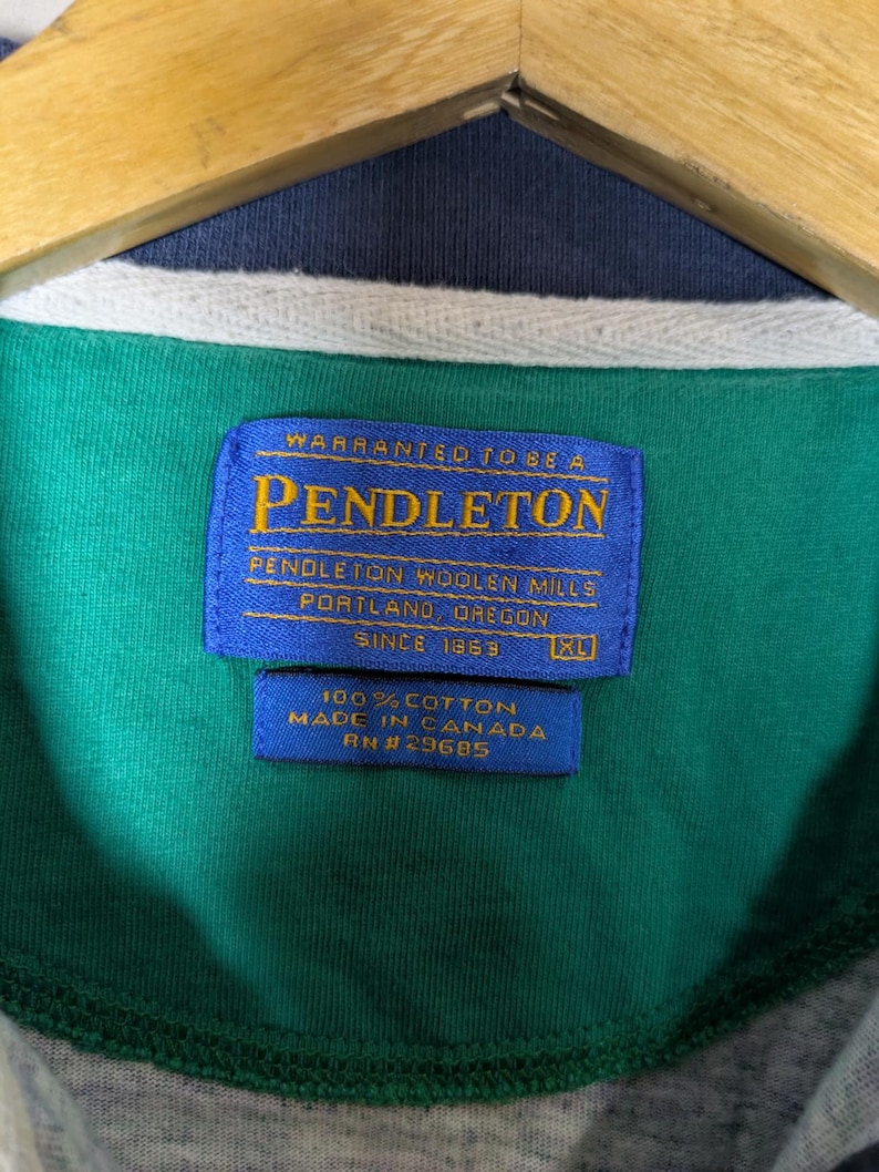 Vintage 90s Pendleton Tartan Plaid Short Sleeve Polo Shirt Mens XL Canada Made image 2
