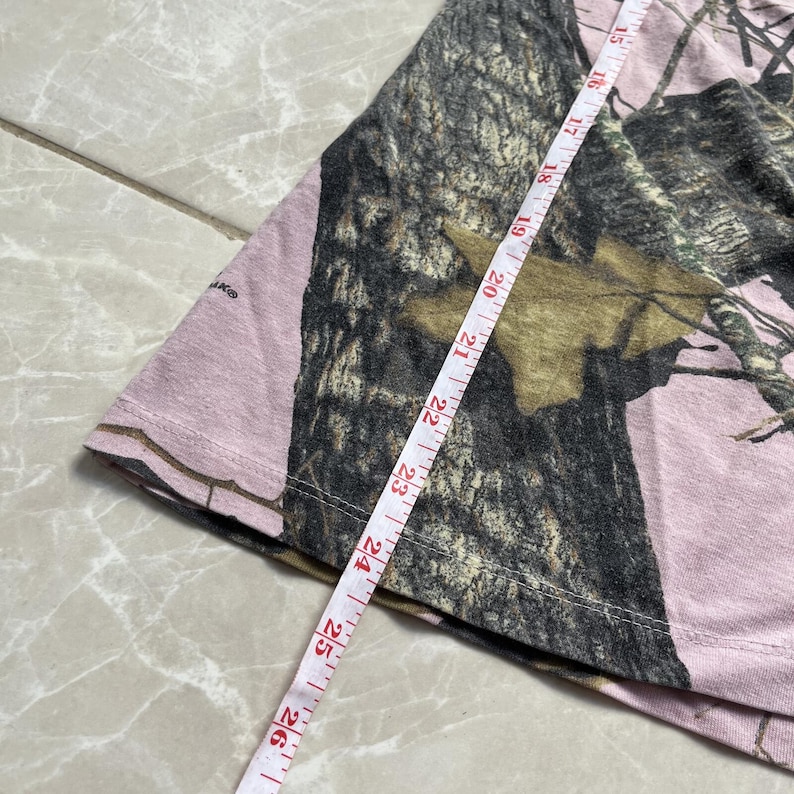 Y2K Pink Mossy Oak Camo Longsleeve Henley T-shirt Womens Large Gorpcore Forest image 8