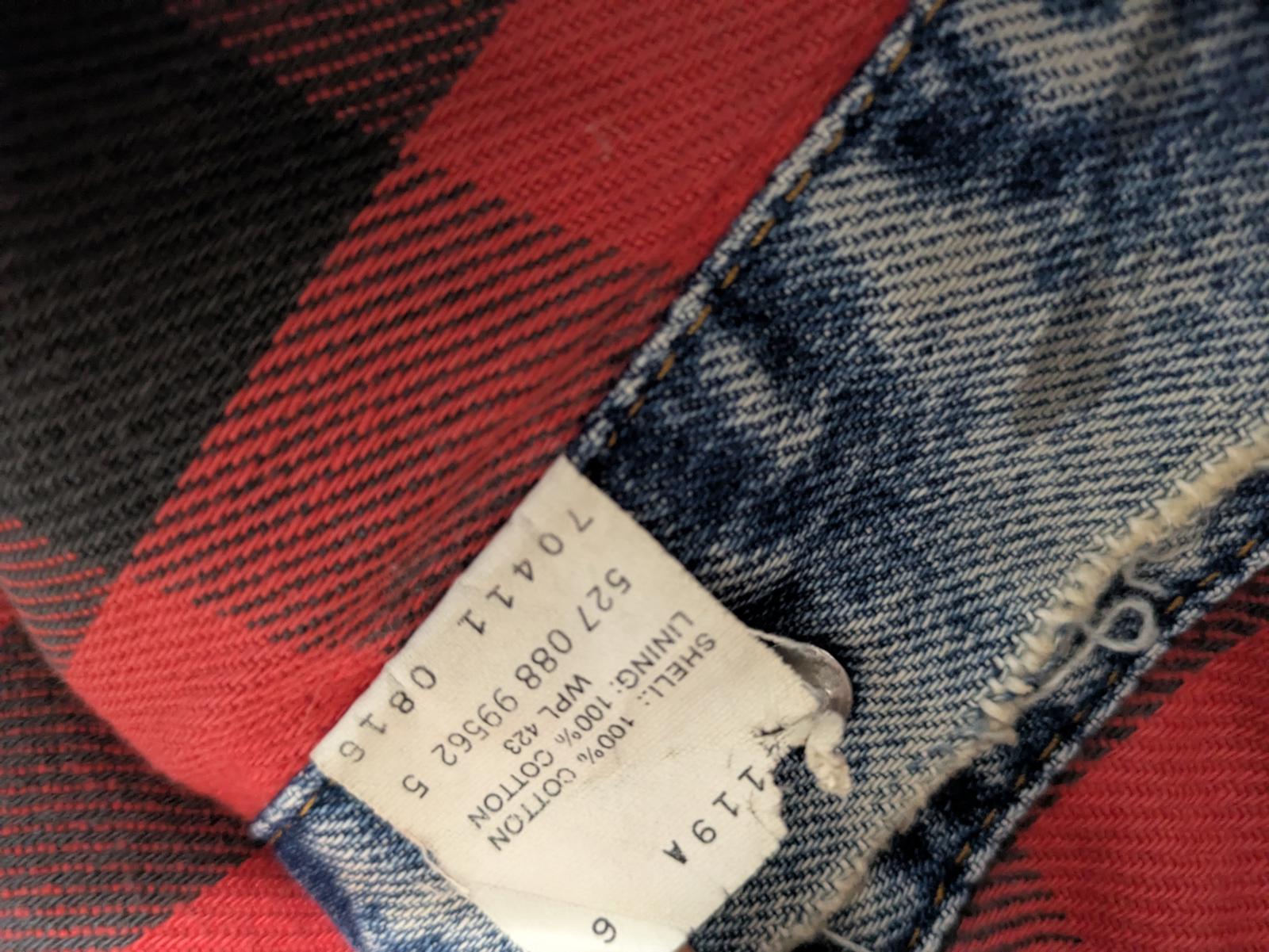 Vintage 80s Levis 70411 0816 Flannel Lined Denim Trucker Jacket 