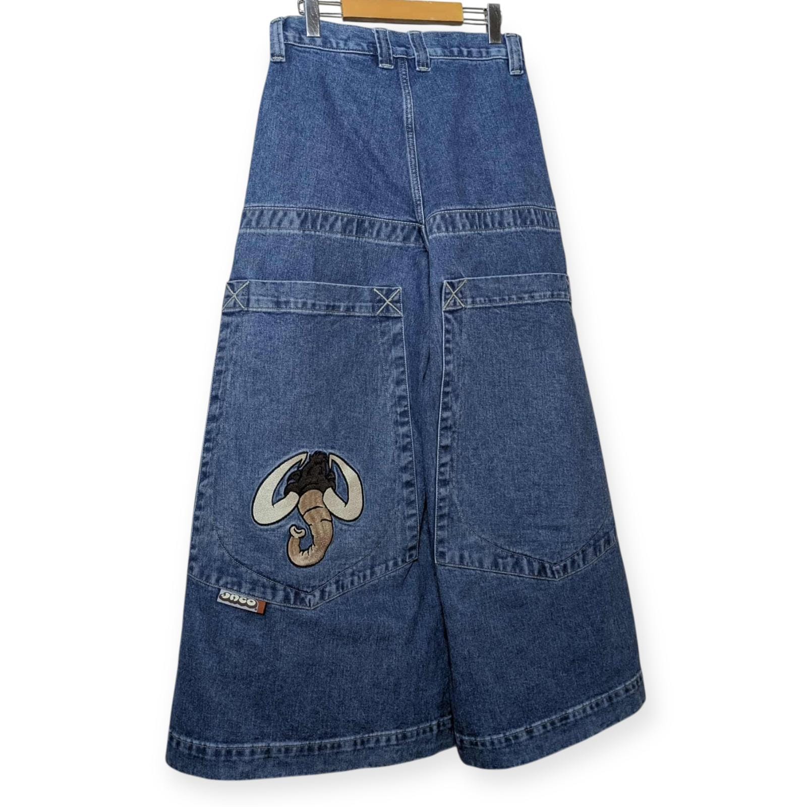 希少 美品 JNCO JEANS バギーデニム ブラックデニム 極太ストレート JNCO JEANS バギーデニム