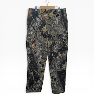 Vintage bemoste eiken camoflauge dubbele knie cargobroek maat 36 x 32 in Gorpcore afbeelding 1