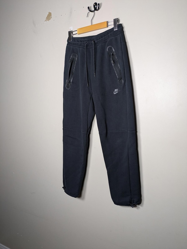Nike Tech Fleece Style Joggers Black Cinch Cuff Sportswear Mens XS Streetwear image 5