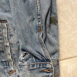 Vintage Pendleton Denim Trucker Jacket Mens Large Western Cowboy Distressed image 6