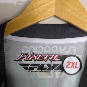 Y2K Motocross Racing Jersey Longsleeve Shirt Mens Size XXL Kinetic Fly Green image 4