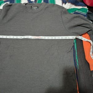 Filson Waffle Knit Thermal Crewneck Charcoal Mens Size XXL Made in Peru Pullover image 7