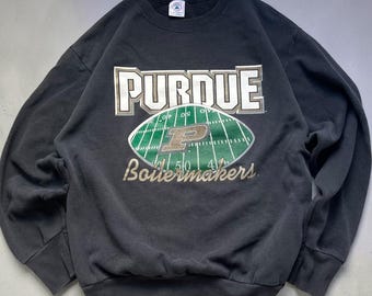 Vintage 90er Jahre Purdue Boilakers Football PAA College Crewneck Pullover Große Schwarze Sweatshirt Varsity