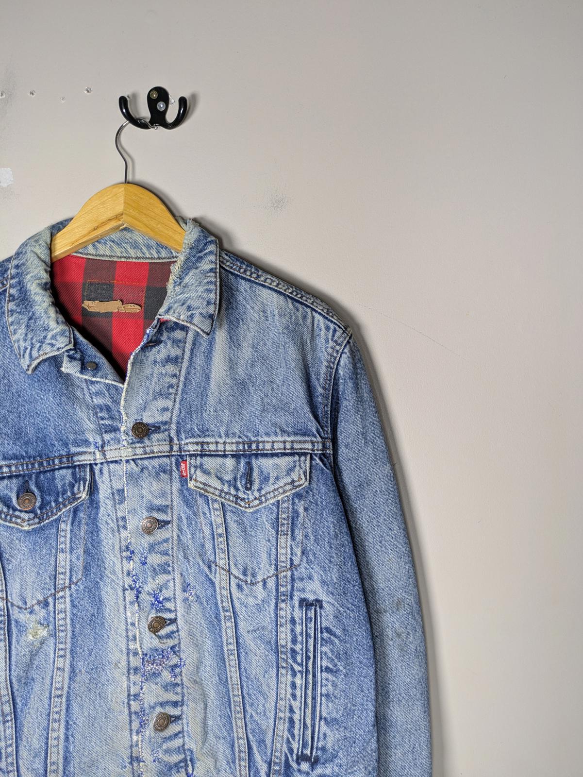 Vintage 80s Levis 70411 0816 Flannel Lined Denim Trucker Jacket 