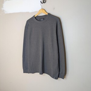Filson Waffle Knit Thermal Crewneck Charcoal Mens Size XXL Made in Peru Pullover image 6