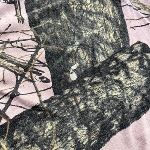 Y2K Pink Mossy Oak Camo Longsleeve Henley T-shirt Womens Large Gorpcore Forest image 4