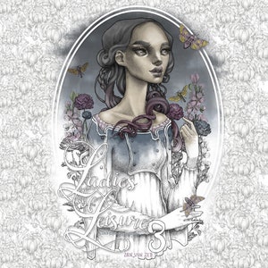 Adult Coloring Book | Ladies of Leisure 3 | Grayscale | Printable PDF | Zan Von Zed