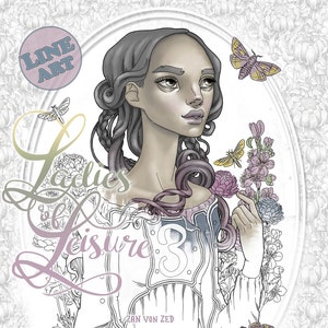 Malbuch | Ladies of Freizeit 3 | Line Art Version | Zan Von Zed | Druckbare PDF