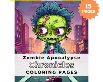Afdrukbare Halloween zombie kleurplaten, horror kleurboek voor volwassenen, pdf, direct downloaden