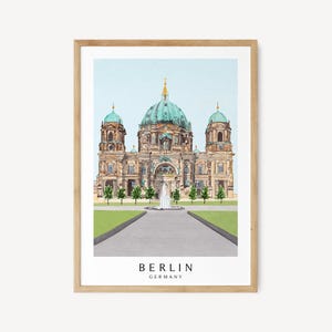 Berlin Deutschland Reisedruck, Deutschland Wandkunst, druckbares Aquarell Poster, Berlin Stadtbild Kunst, Geschenk für Kunstliebhaber, Berlin Kunst