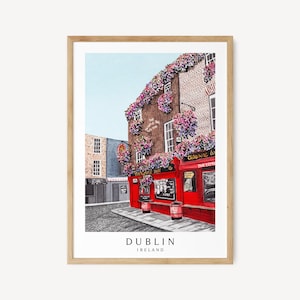 Dublin Poster, Travel Print, Watercolor Painting, Ireland Wall Art, Ireland Poster Cityscape, Dublin Printable Art, Gift For Art Lover