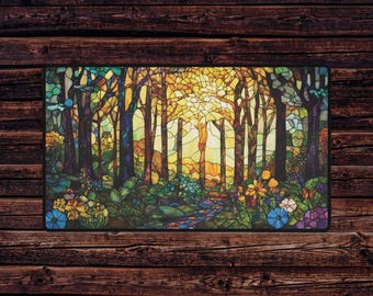 The Mana Market: Stained Glass Forest Playmat