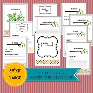 Foster Care Lifebook Life Story Memory Book Printable 41 pages (PDF Download)