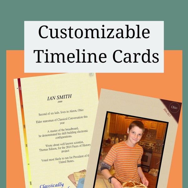 CANVA CLASSROOM Personalized Timeline Card TEMPLATE for Classical Conversations