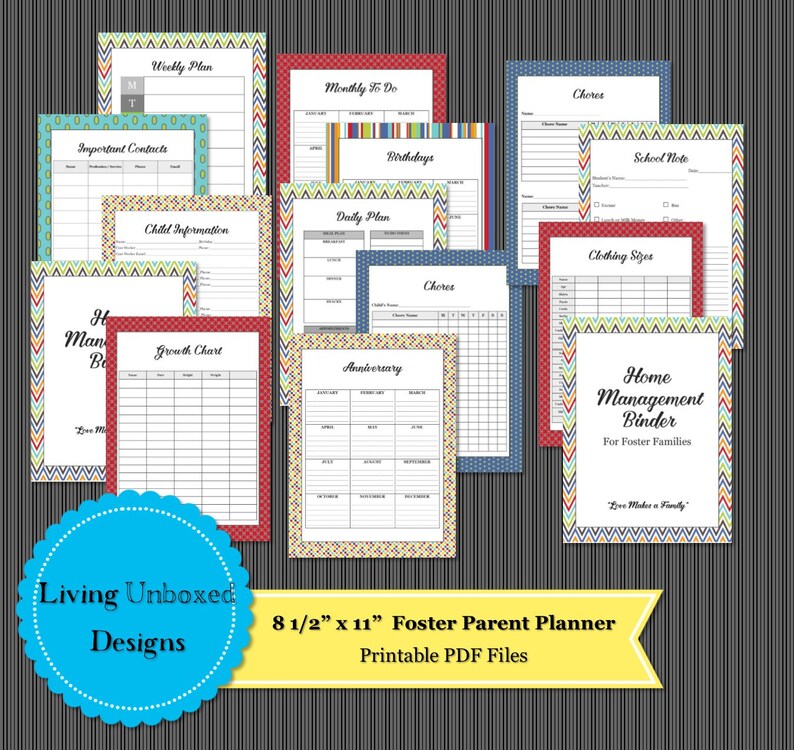 Foster Parent Care Planner Binder Organizer Pages 38 Pages Printable