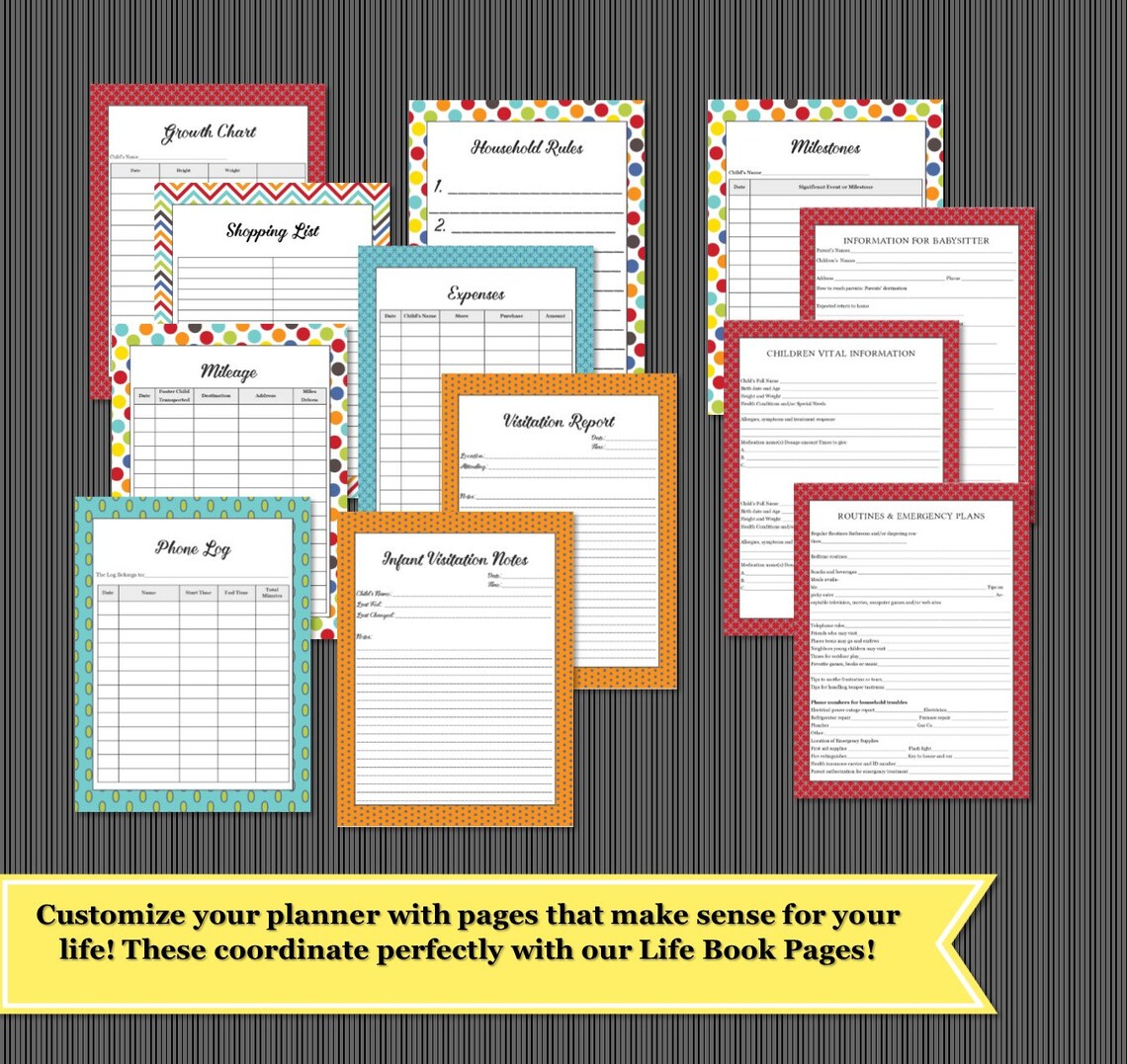 Foster Parent Care Planner Binder Organizer Pages 38 Pages Printable